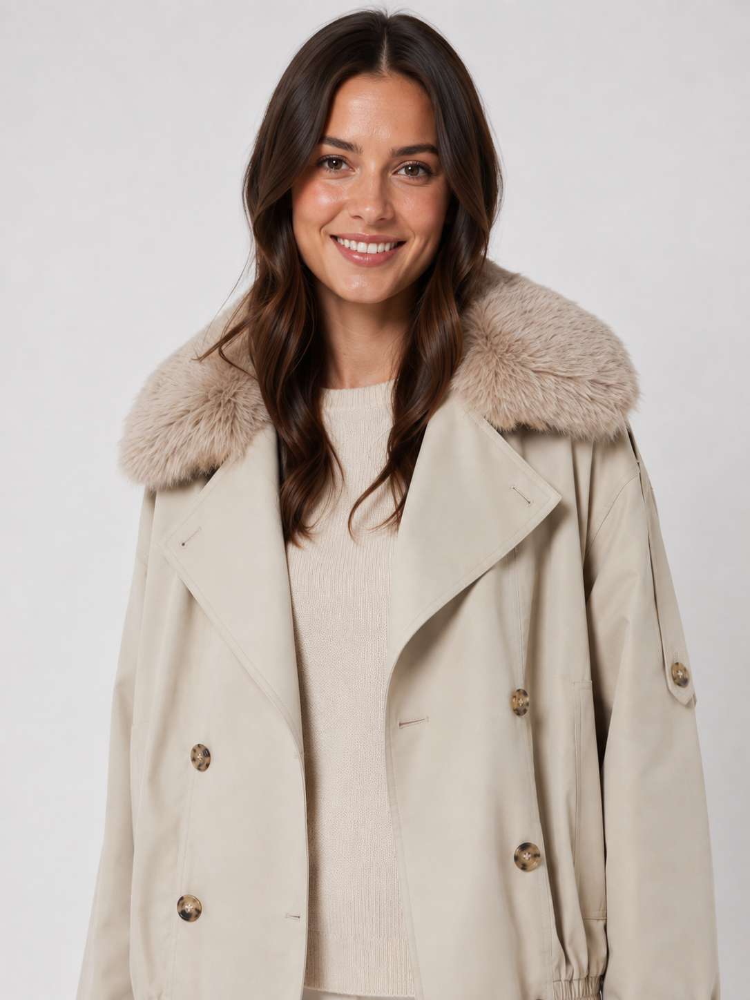 Veste Trench Courte Femme
