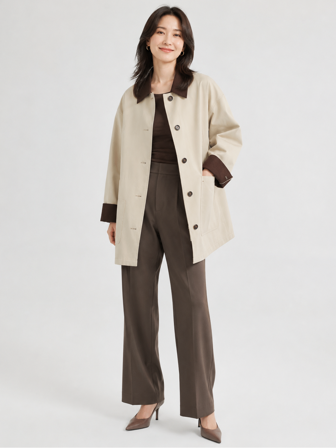 Trench Beige Oversize Femme