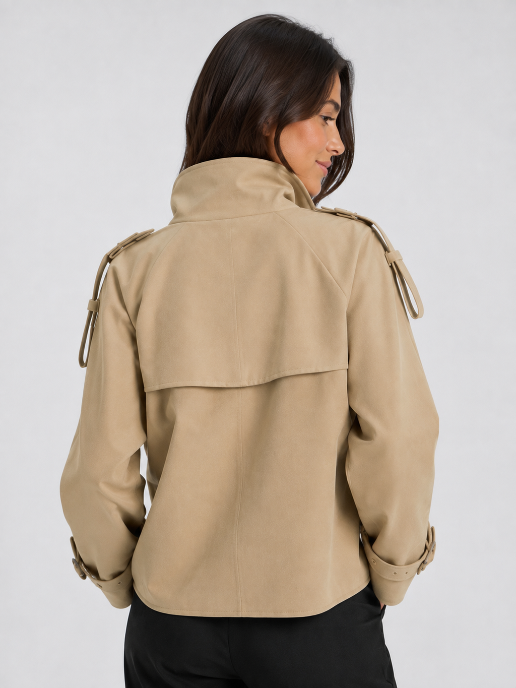 Trench Beige Col Montant