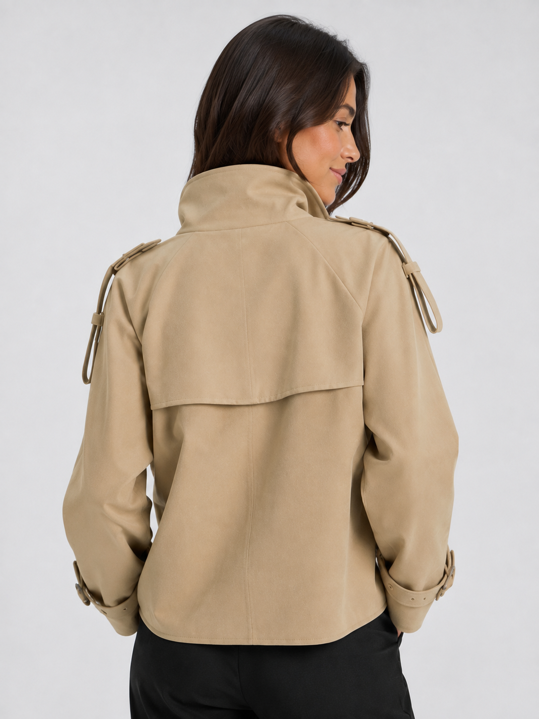 Trench Beige Col Montant
