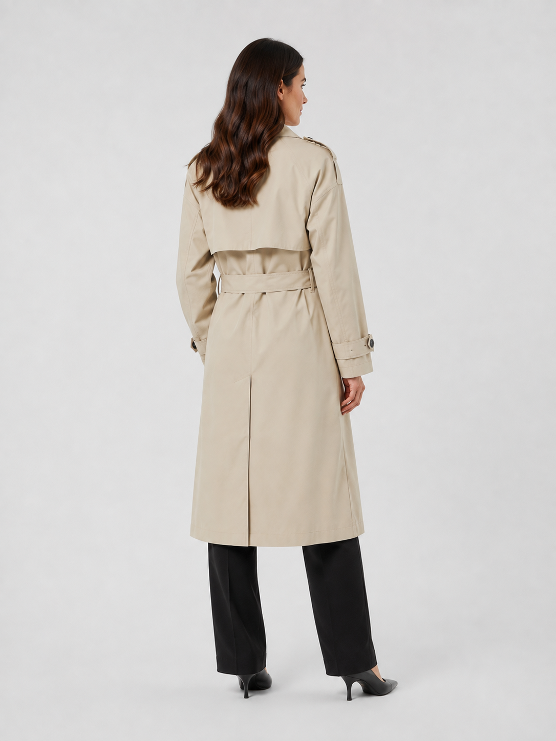 Trench Long Femme Beige