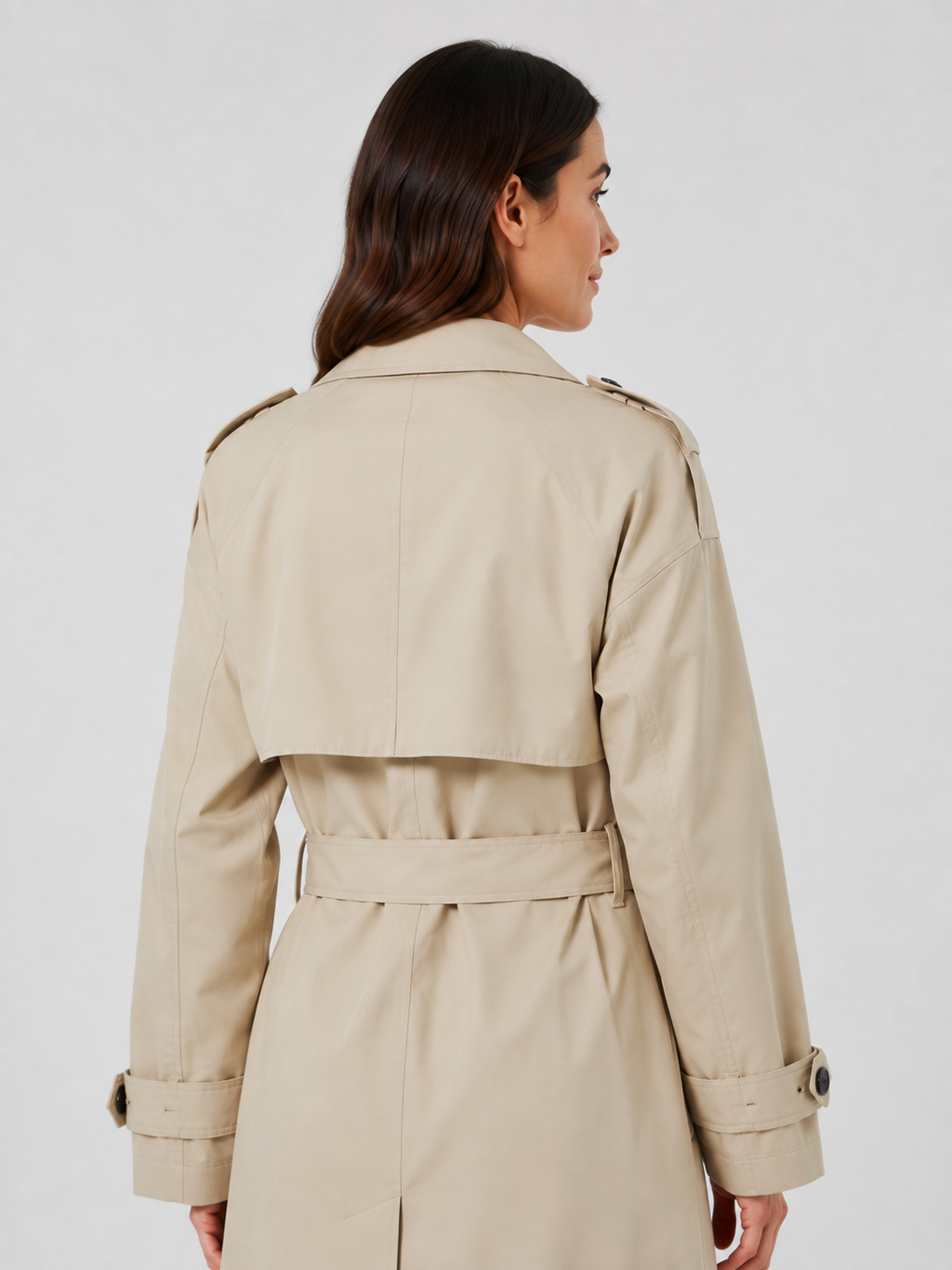 Trench Long Femme Beige