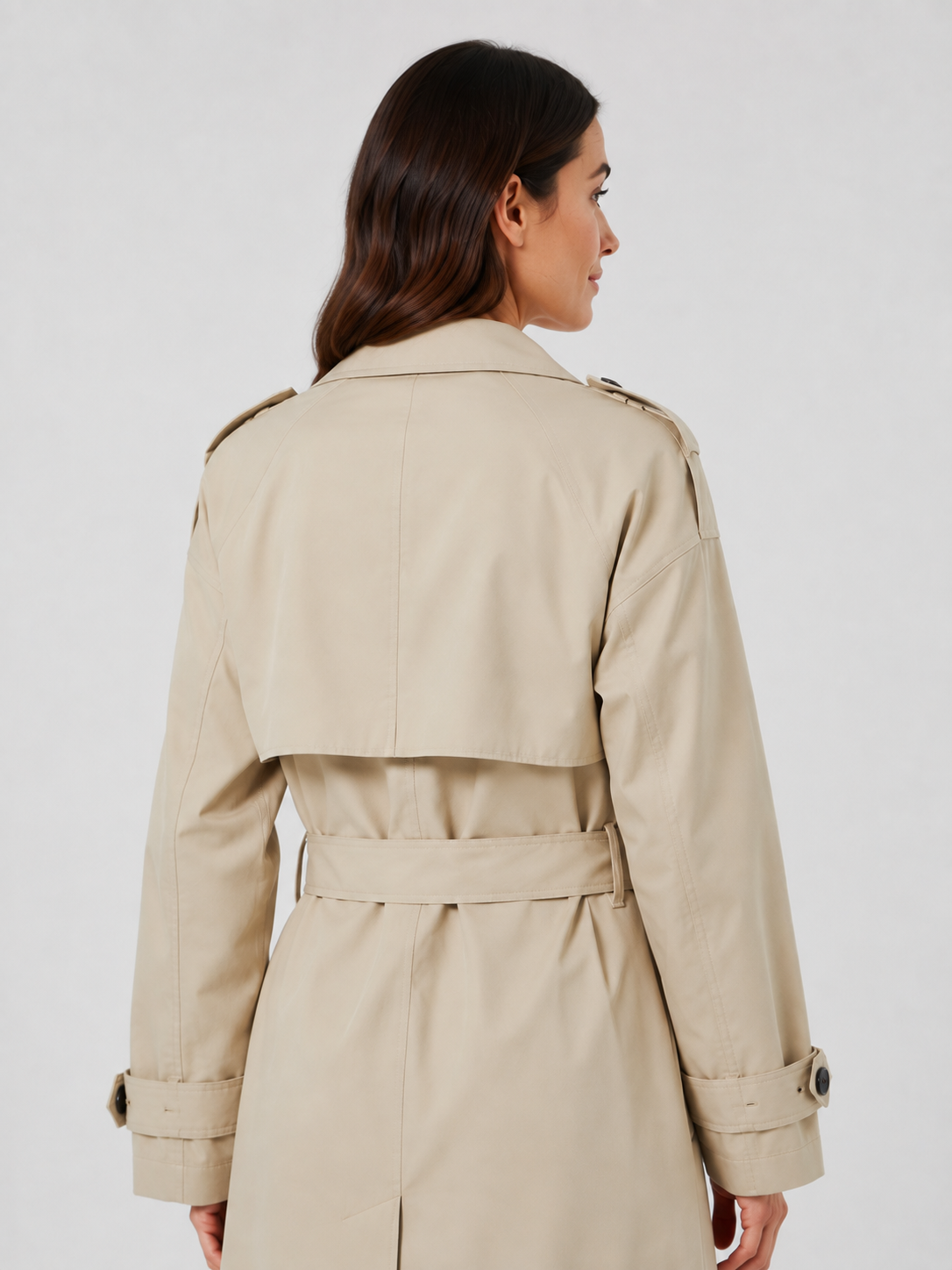 Trench Long Femme Beige