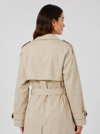 Trench Long Femme Beige