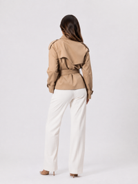 Trench Court Col Montant Femme