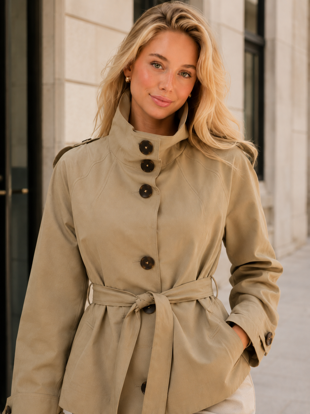 Veste Trench Col Montant