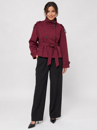 Veste Trench Court Col Montant