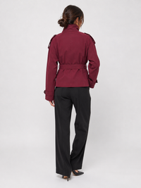 Veste Trench Court Col Montant