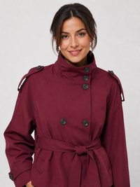 Veste Trench Court Col Montant