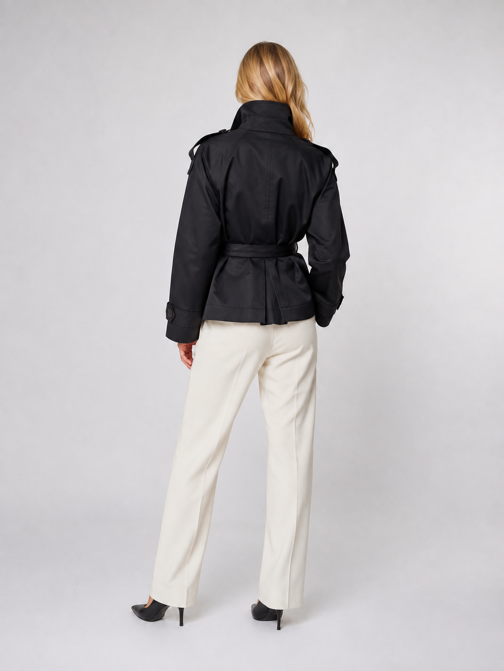 Trench Col Montant Noir