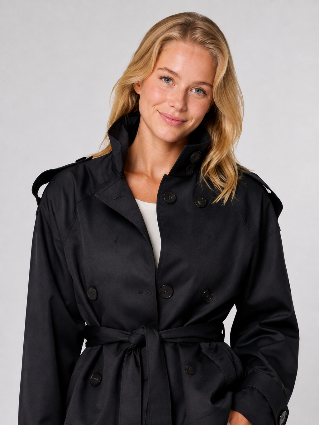 Trench Col Montant Noir