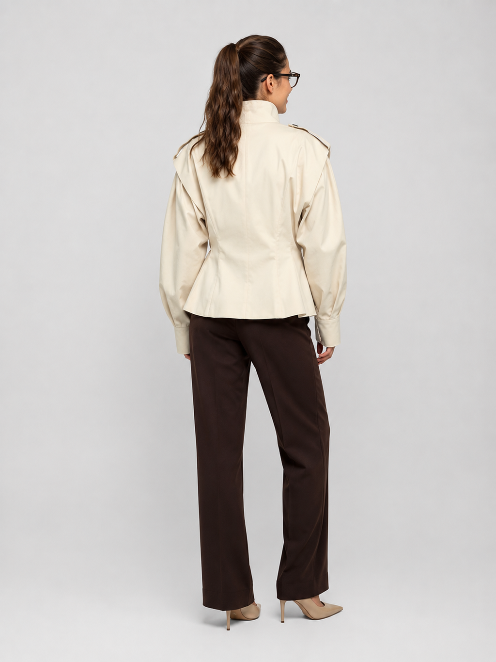 Trench Court Femme Col Montant