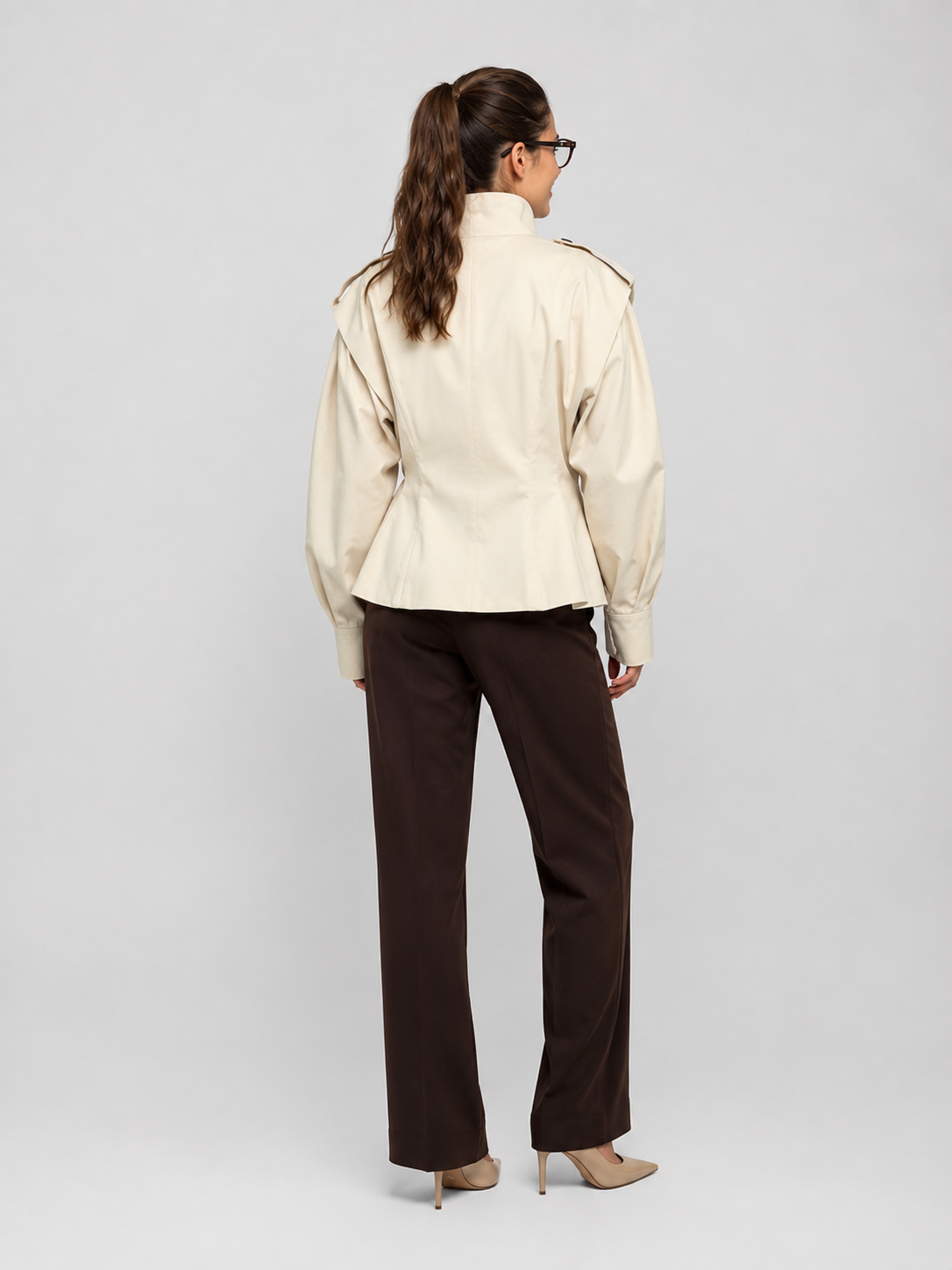Trench Court Femme Col Montant