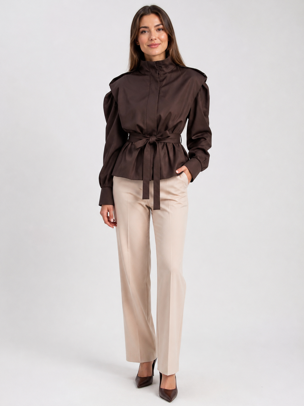 Trench Marron Chocolat Femme