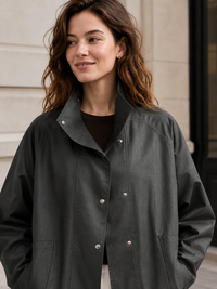 Trench Coat Femme Col Montant