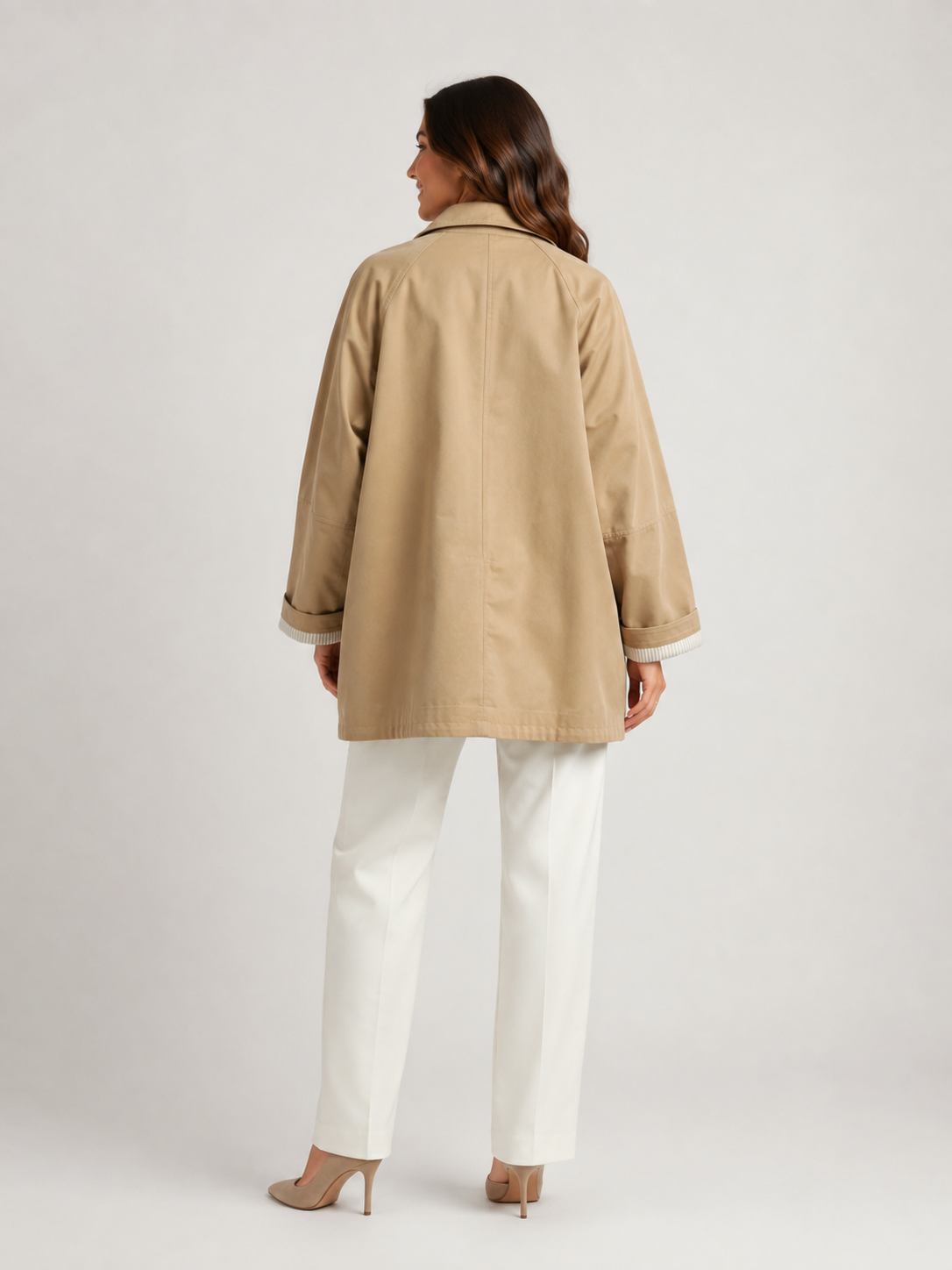 Trench Femme Mi Long Beige