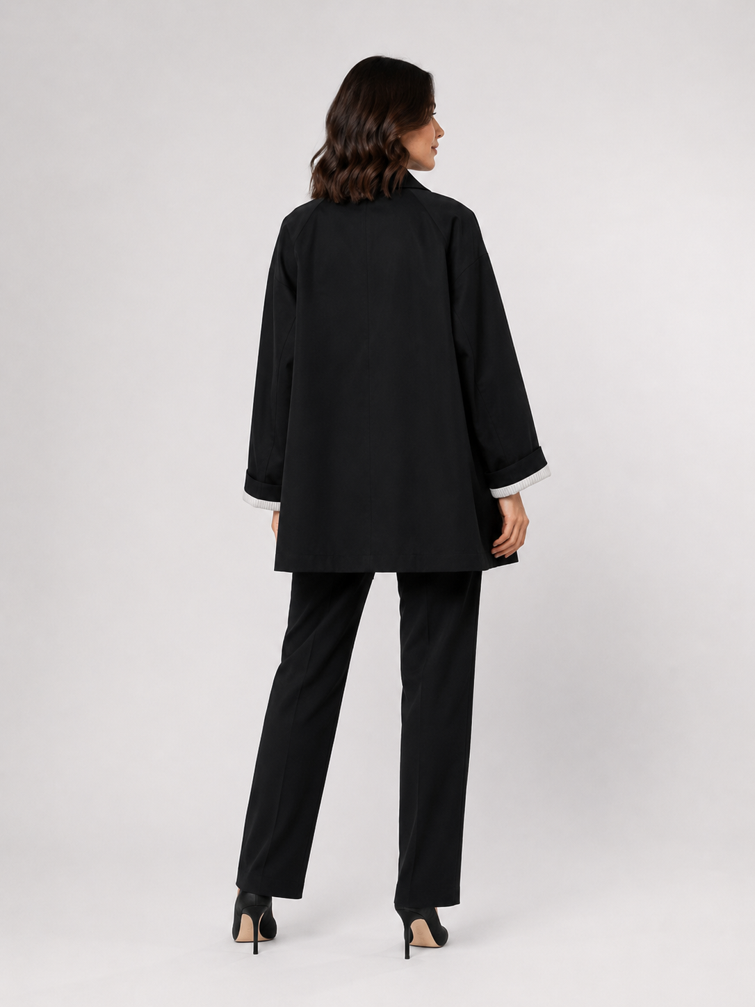Trench Mi Long Femme Noir