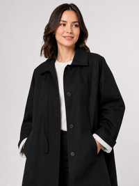 Trench Mi Long Femme Noir