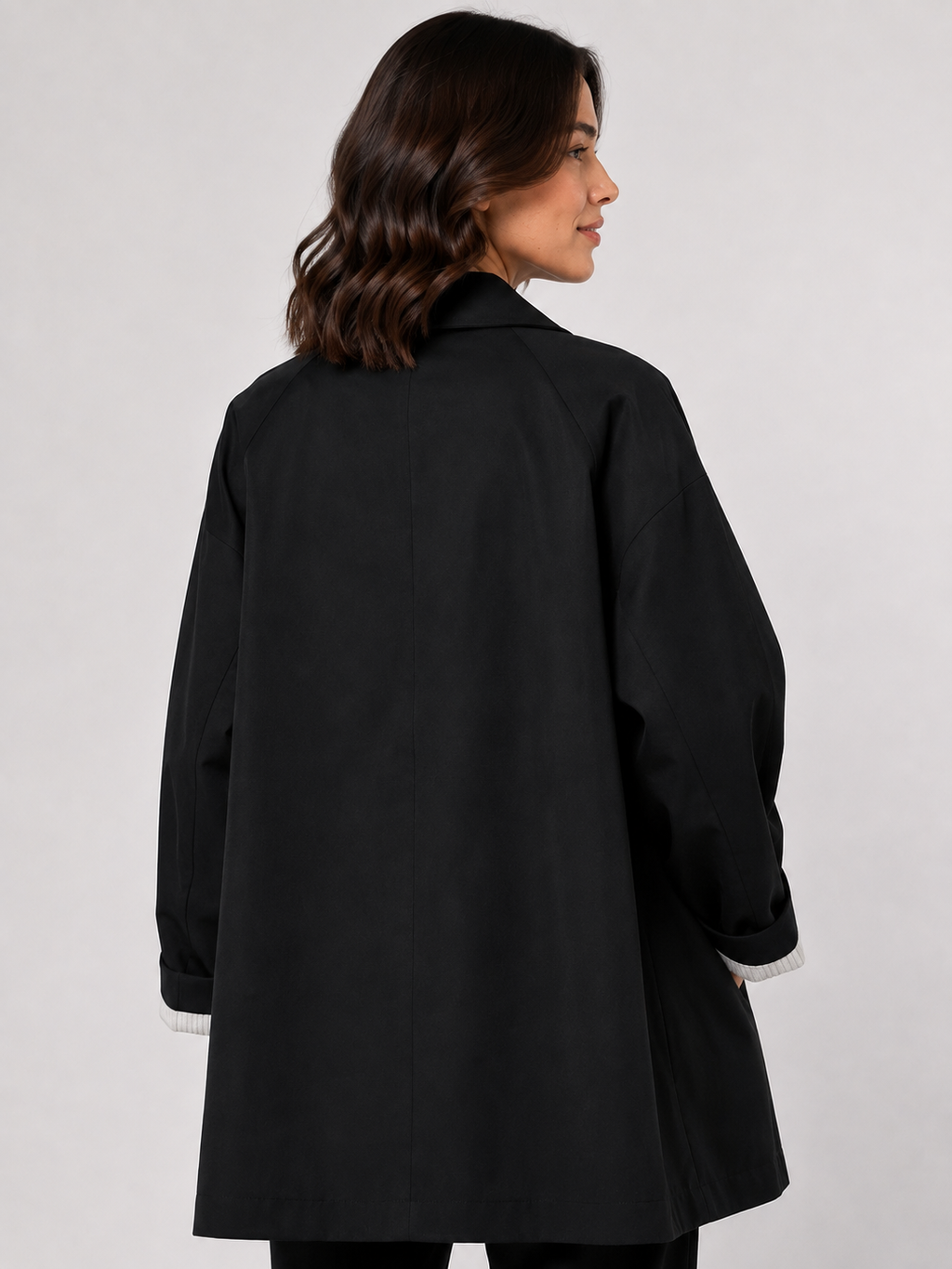 Trench Mi Long Femme Noir