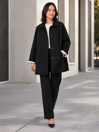 Trench Mi Long Femme Noir