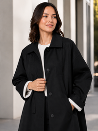 Trench Mi Long Femme Noir