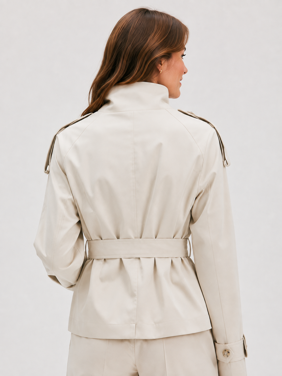 Trench Court Ceinturé Femme