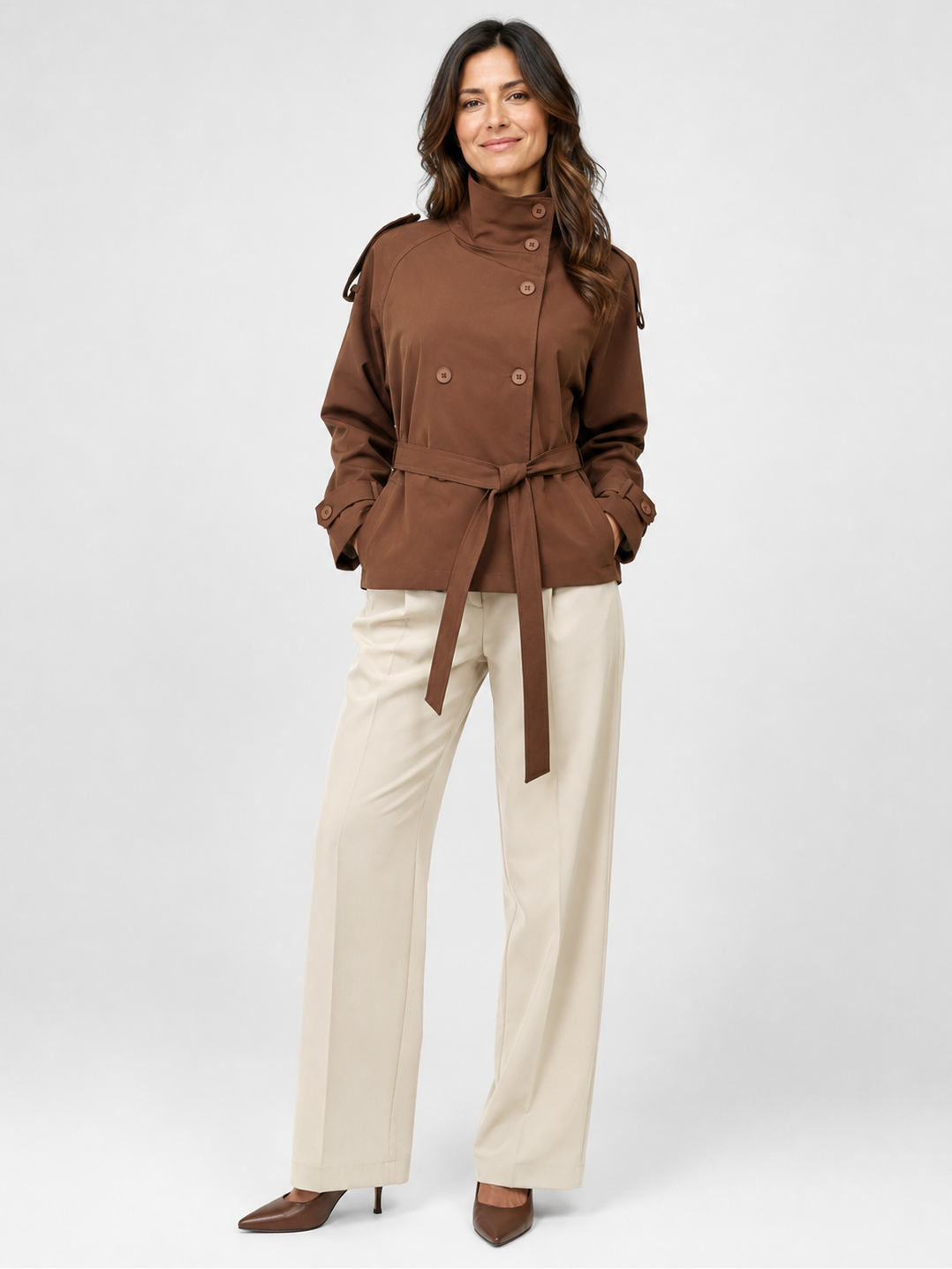 Trench Femme Court Ceinture