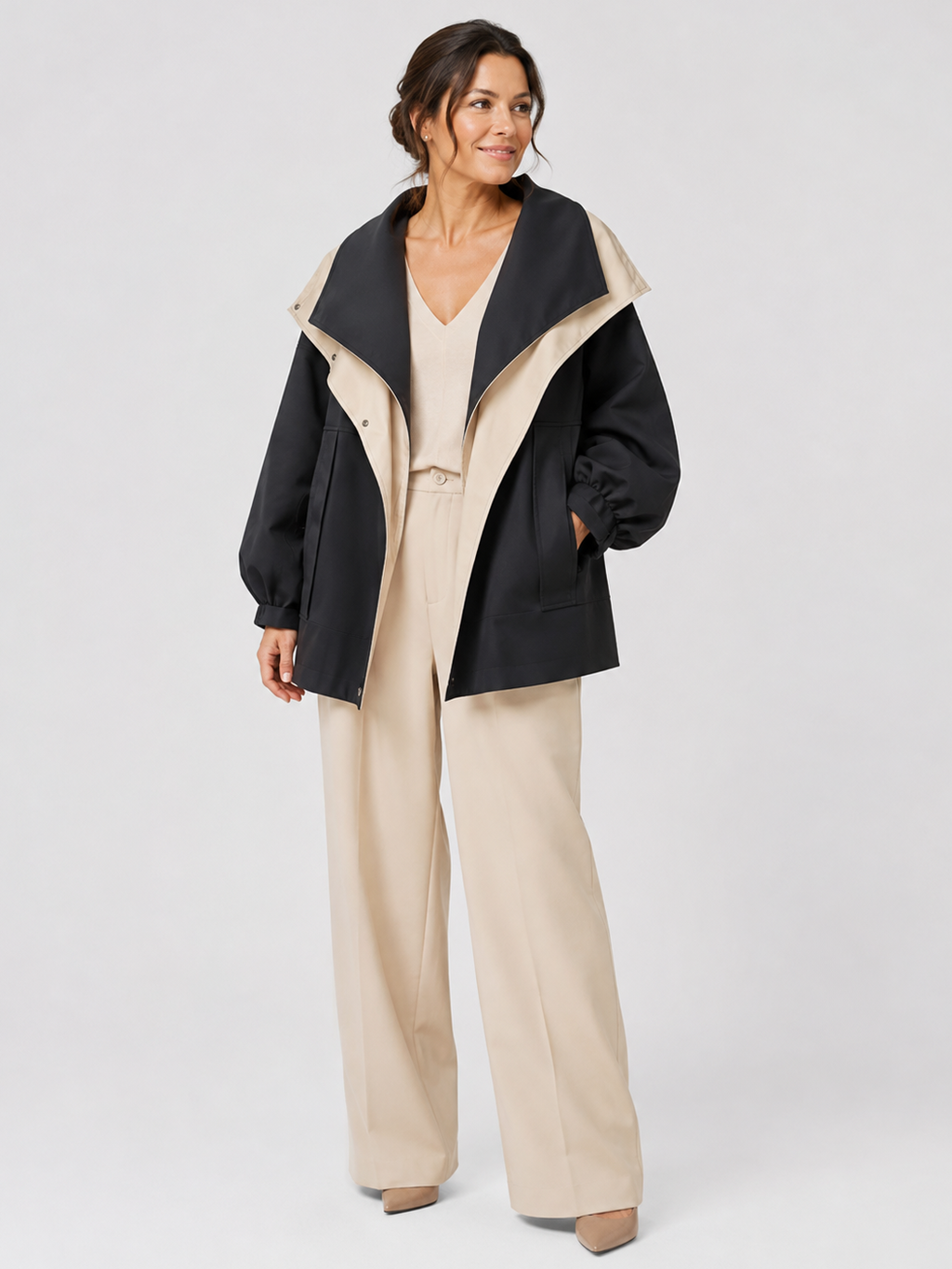 Veste Trench Noir Femme