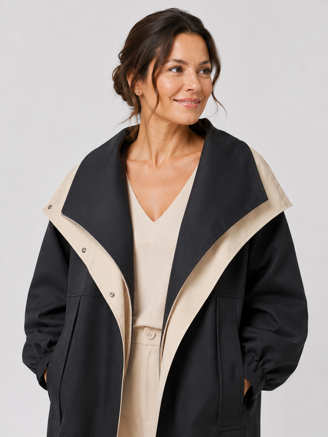 Veste Trench Noir Femme