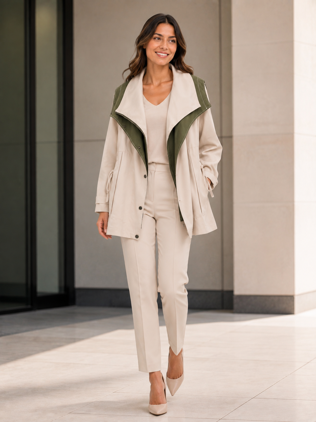Veste Beige Trench Court