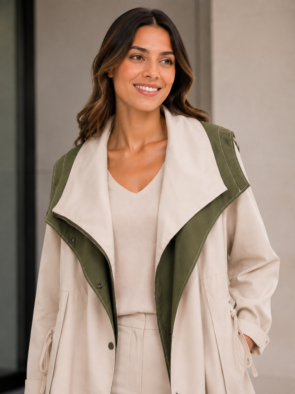 Veste Beige Trench Court