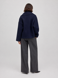 Trench Court Bleu Marine Femme