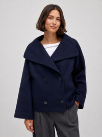 Trench Court Bleu Marine Femme