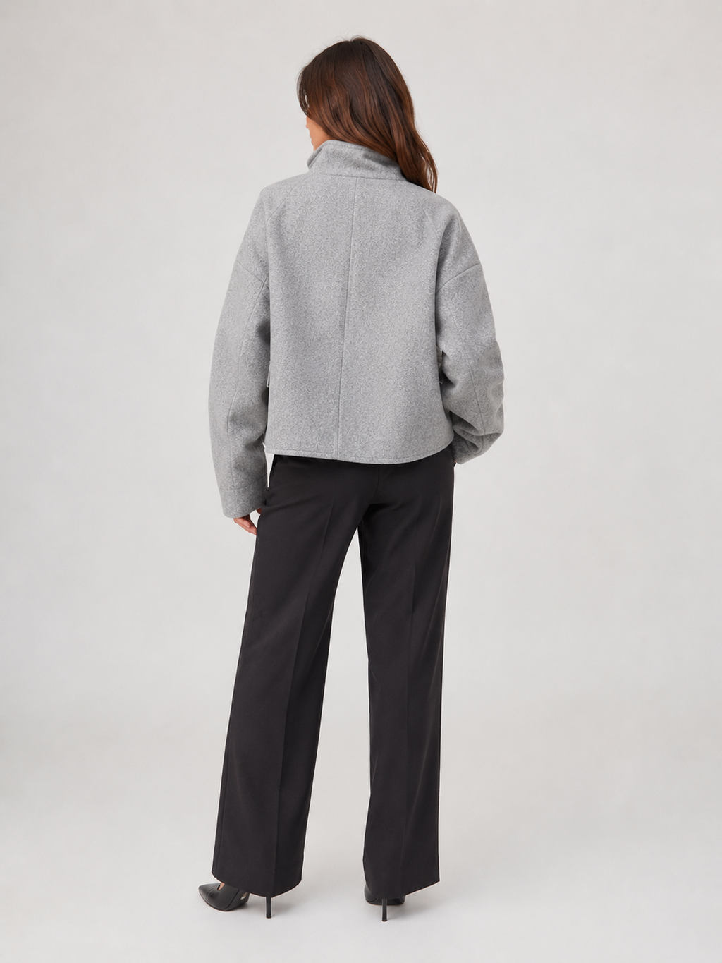 Trench Court Gris Femme