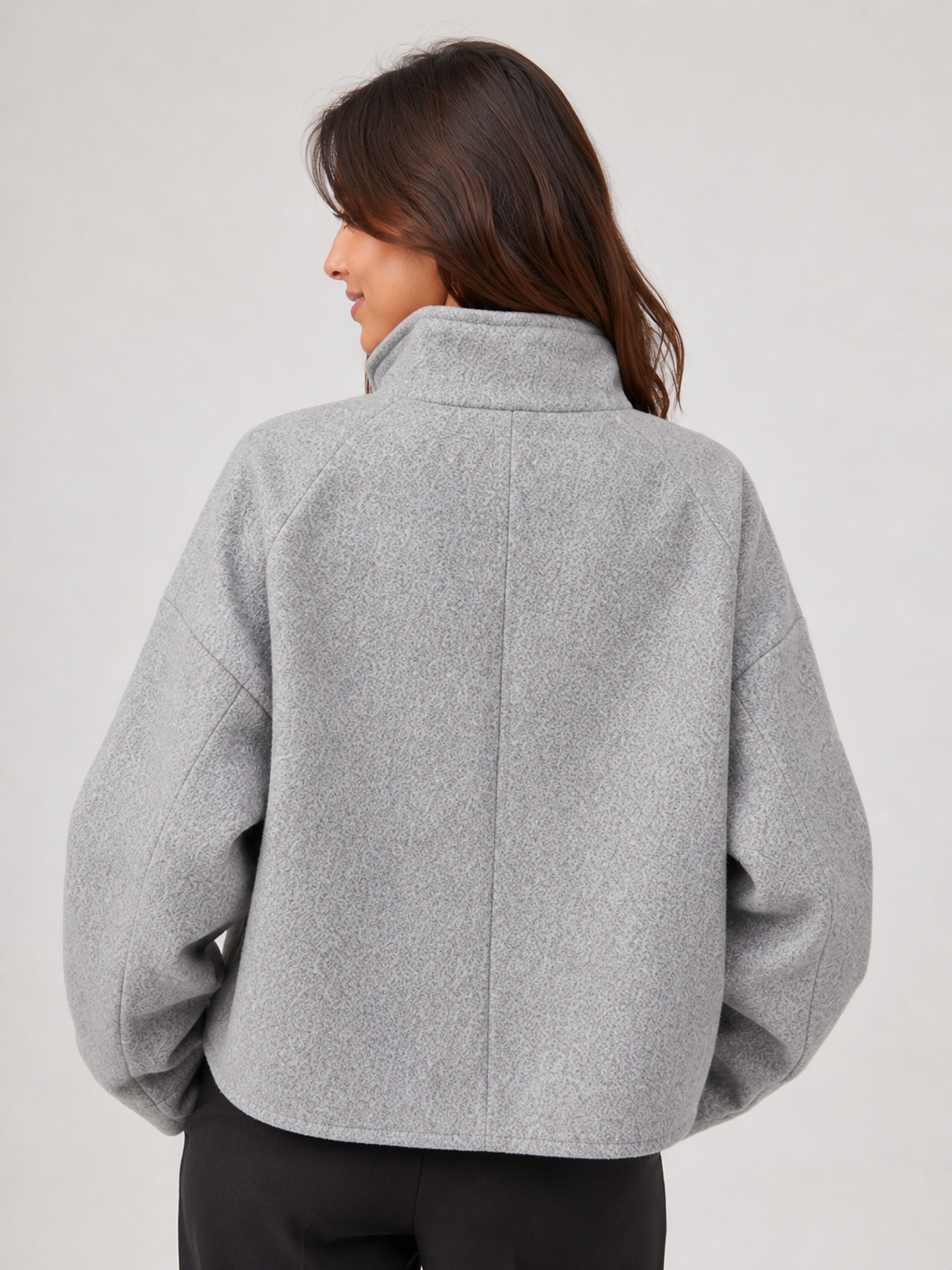 Trench Court Gris Femme