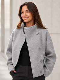 Trench Court Gris Femme