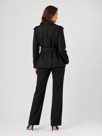 Trench Court Ceinture Noir