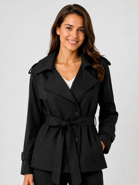 Trench Court Ceinture Noir