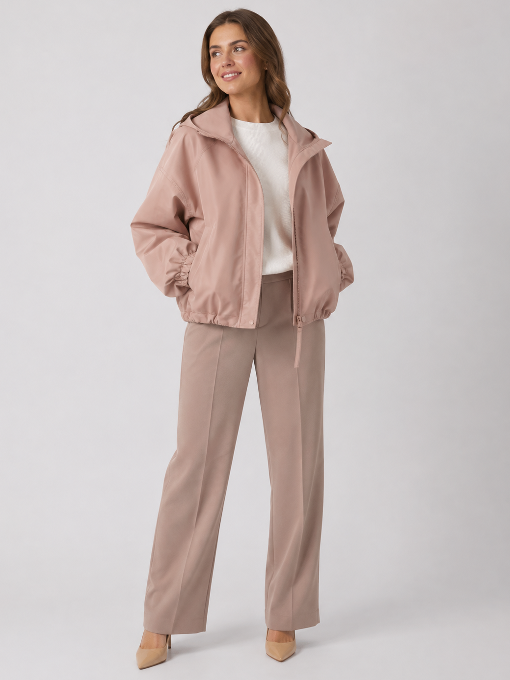 Trench Court Femme Rose