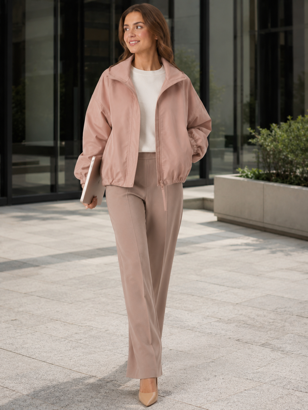 Trench Court Femme Rose