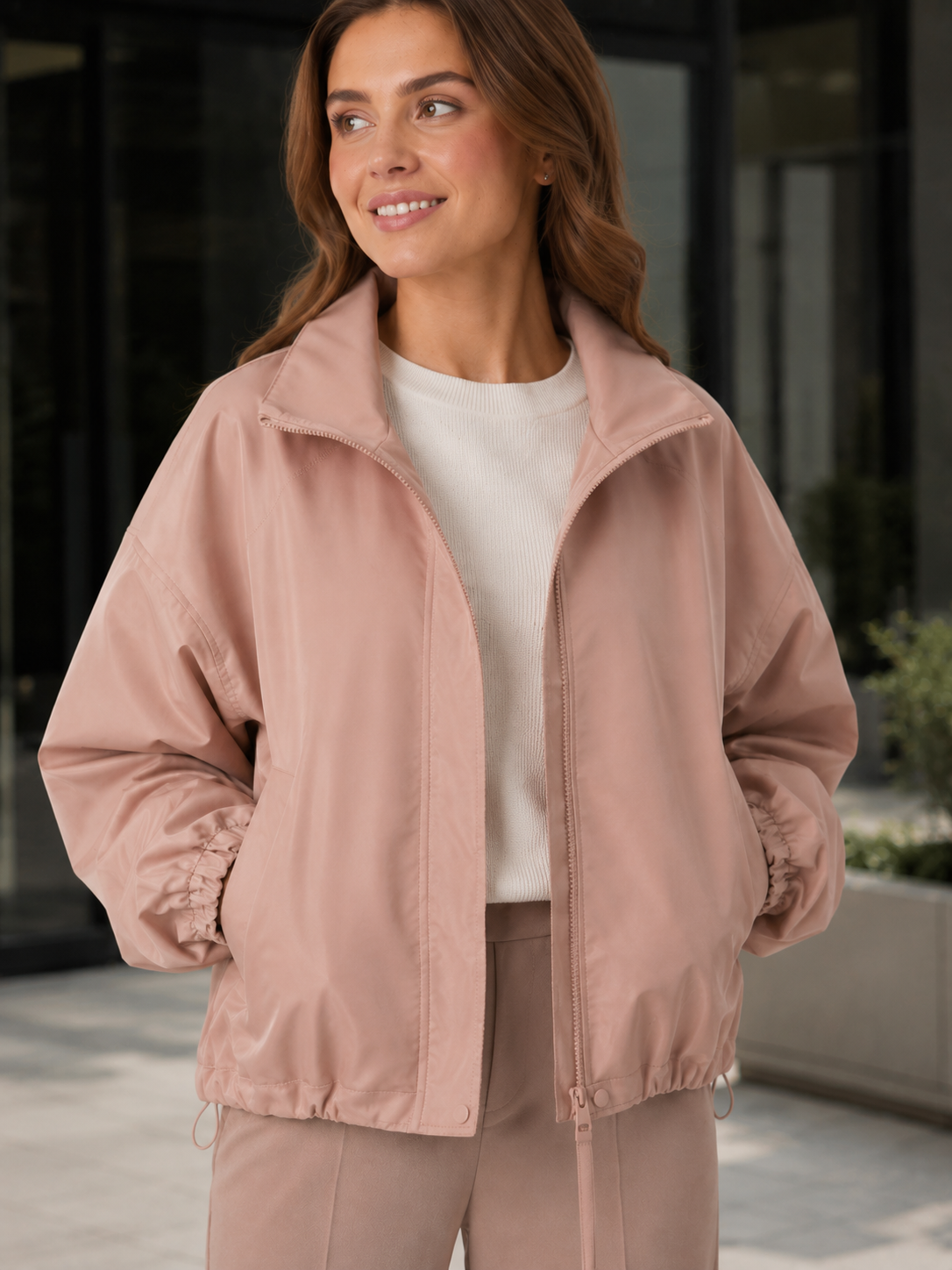 Trench Court Femme Rose