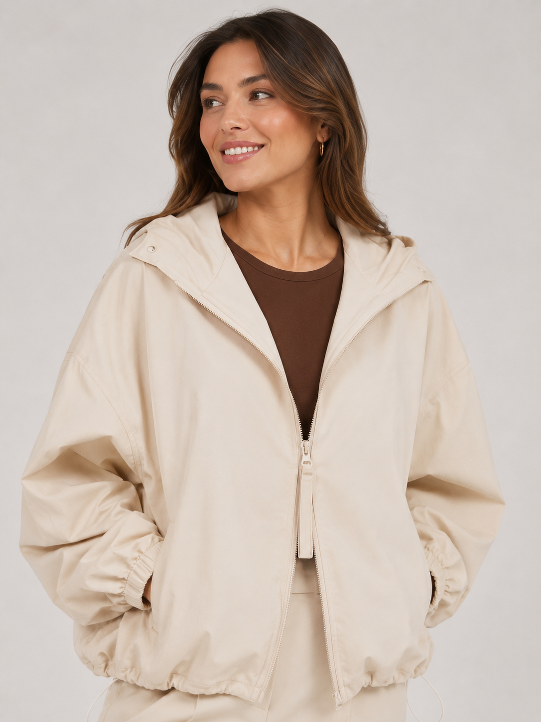 Trench Court Blanc Femme
