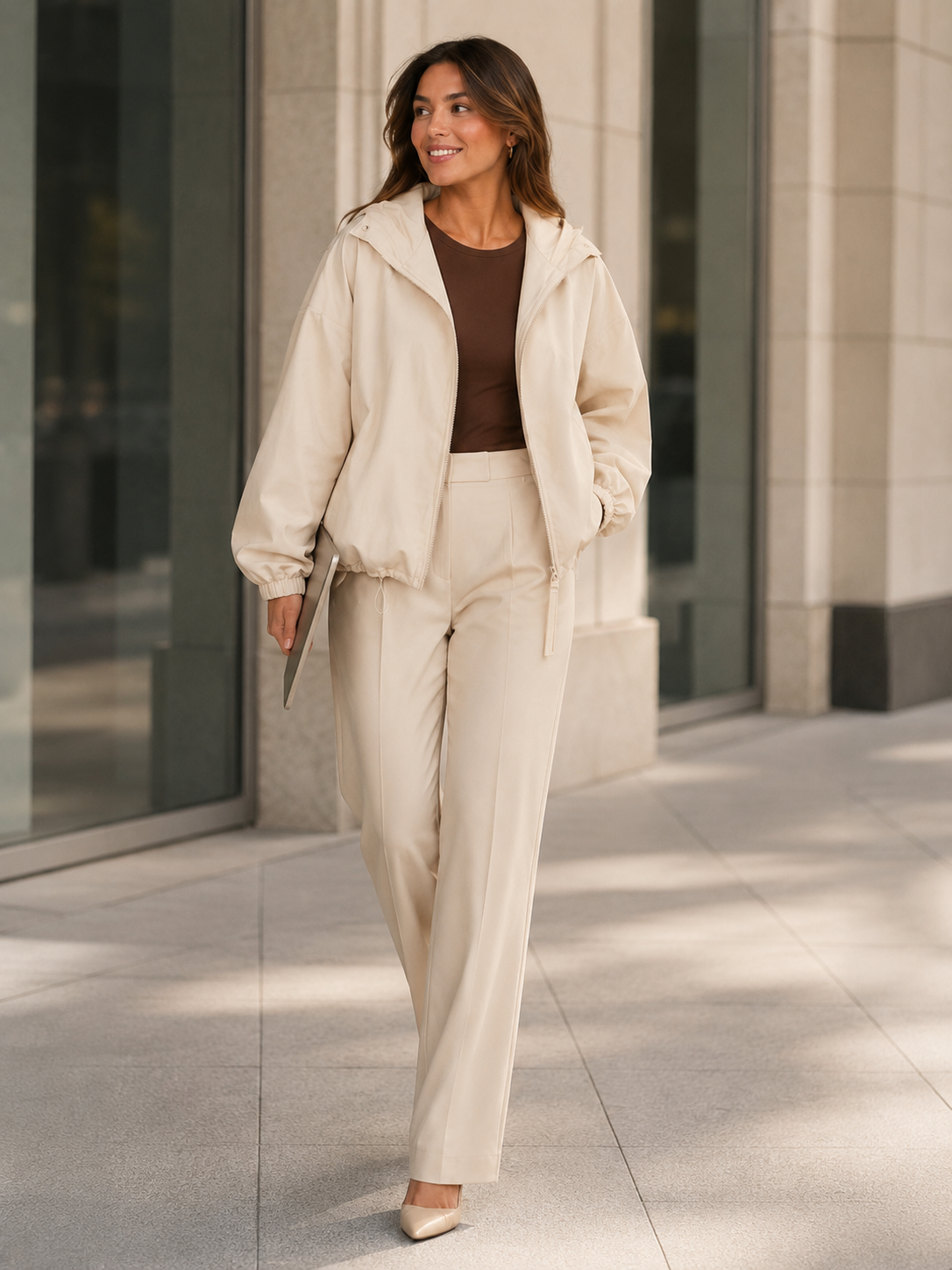 Trench Court Blanc Femme