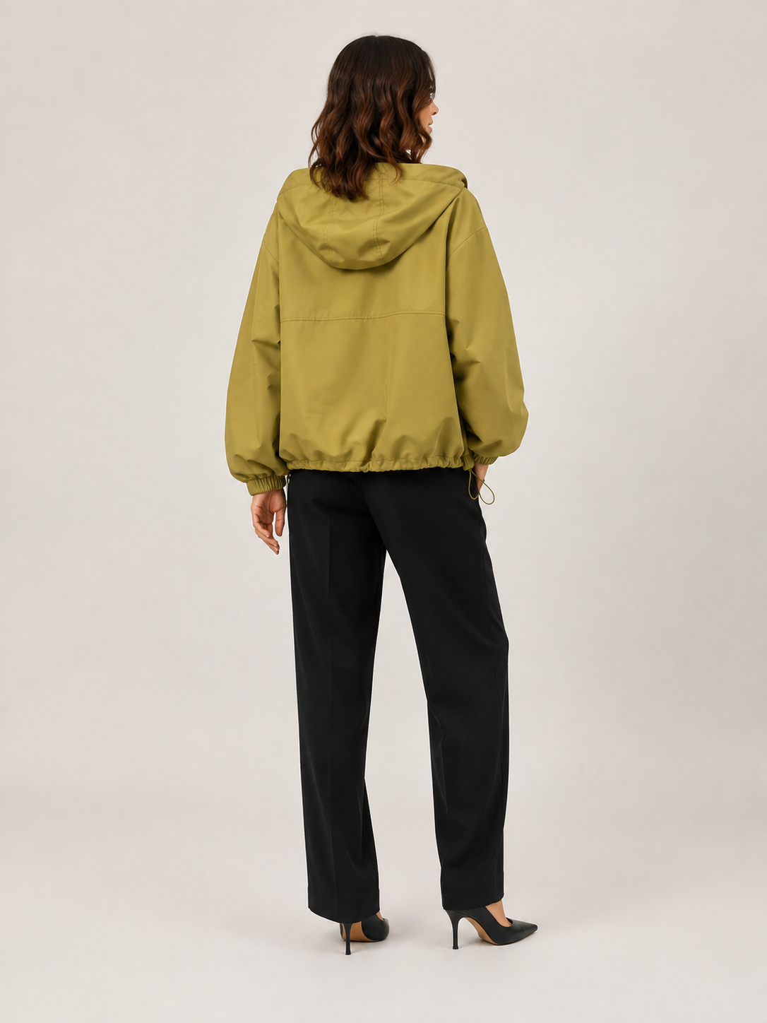 Trench Court À Capuche Femme Kaki