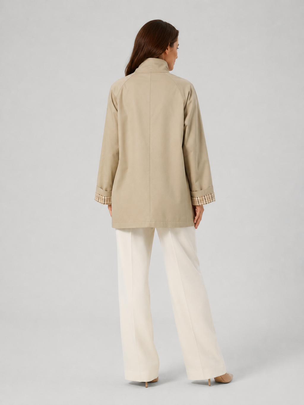 Trench Femme Beige Mi-Long