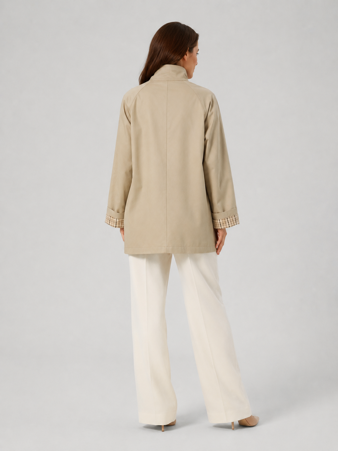 Trench Femme Beige Mi-Long