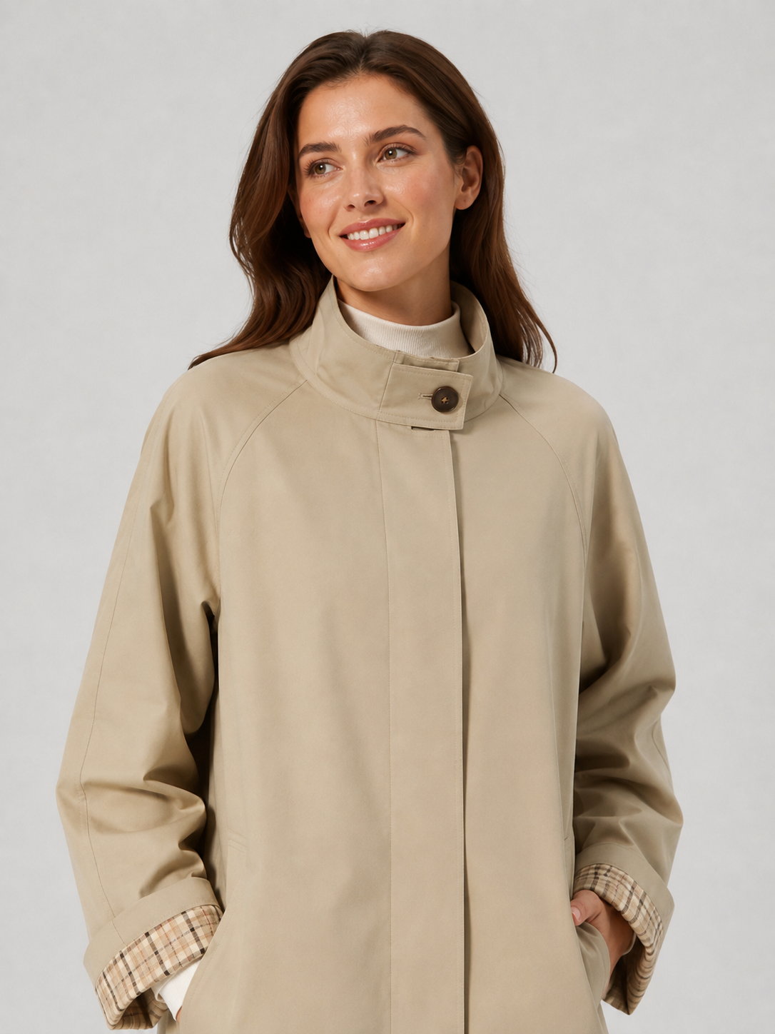 Trench Femme Beige Mi-Long