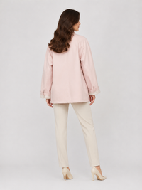 Trench Mi-Long Femme À Col Montant Rose