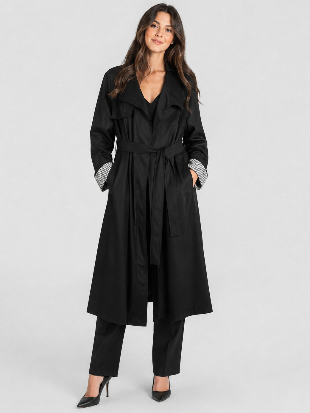 Trench Noir Femme Long