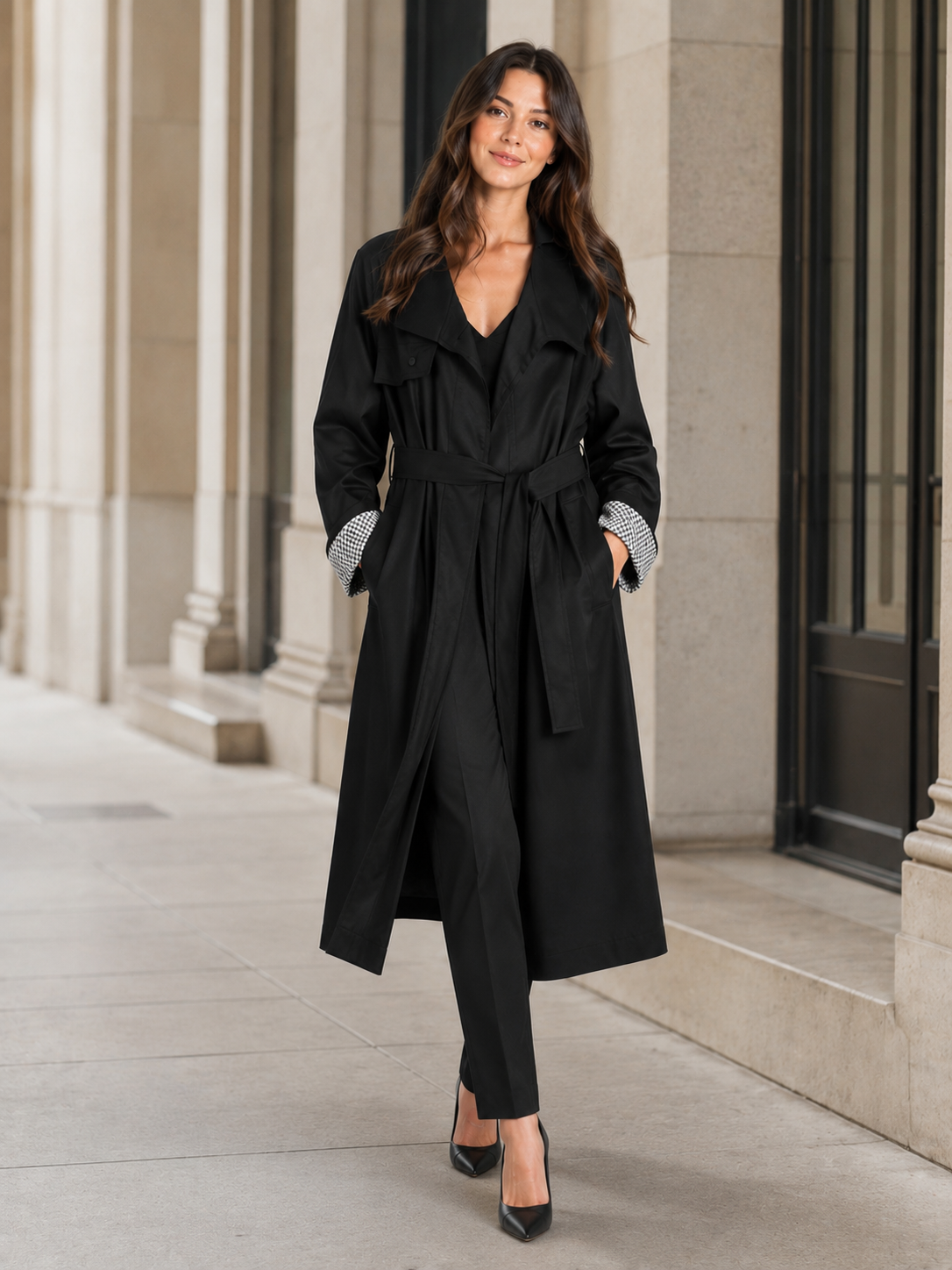 Trench Noir Femme Long